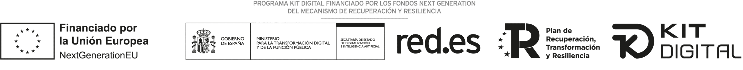 Financiado por la Unión Europea · NextGenerationEU · Plan de Recuperación, Transformación y Resiliencia · Kit Digital